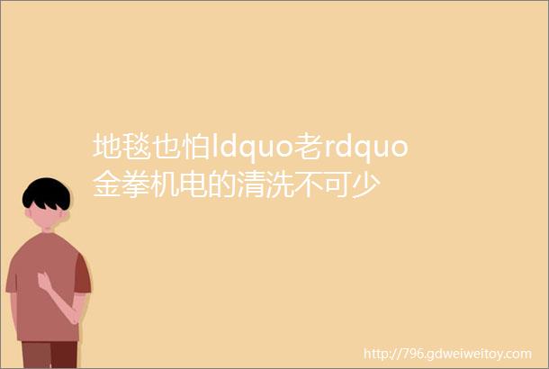 地毯也怕ldquo老rdquo金拳机电的清洗不可少