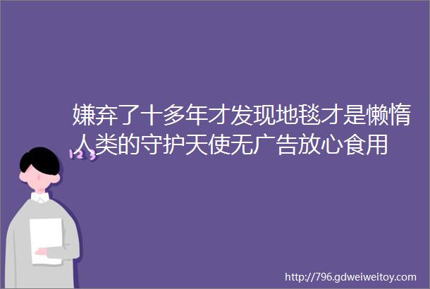 嫌弃了十多年才发现地毯才是懒惰人类的守护天使无广告放心食用